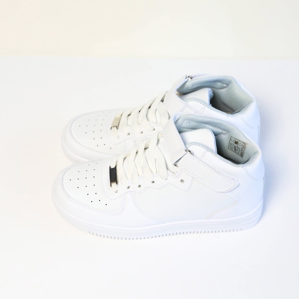 Shein womens white sneakers casual sports shoes EUR 36 US 5.5 faux leather silve